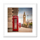 Vintage telephone boxes below Big Ben Framed &amp; Mounted Print image 2