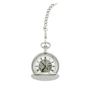 Chrome Plated Full Hunter Pocket Watch