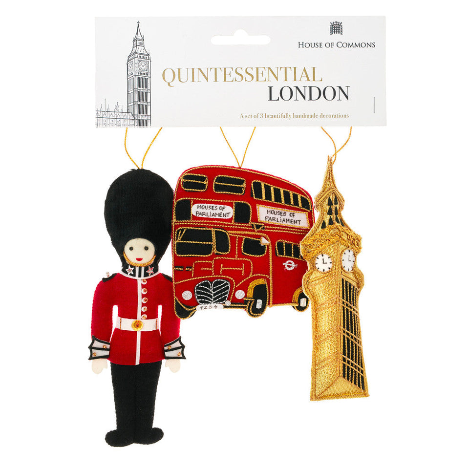 London Embroidered Tree Decoration Set featured image