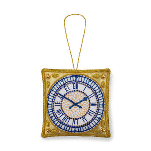 Embroidered Big Ben Clock Face Tree Decoration