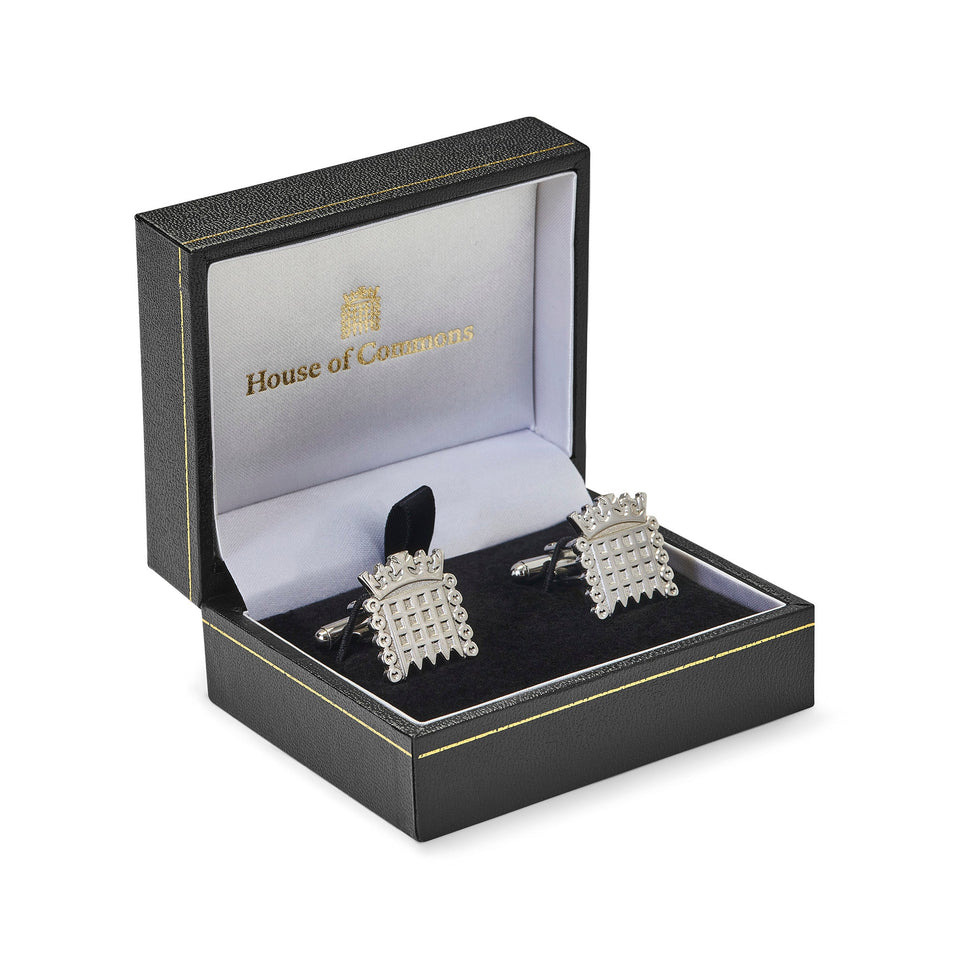 Silver Coloured Portcullis Cufflinks featured image