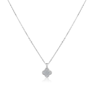 Palace Quatrefoil Silver Necklace