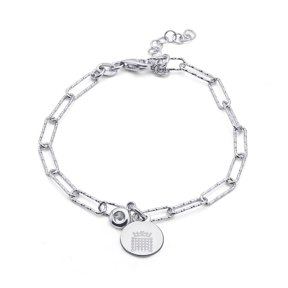 Silver and Cubic Zirconia Portcullis Bracelet featured image