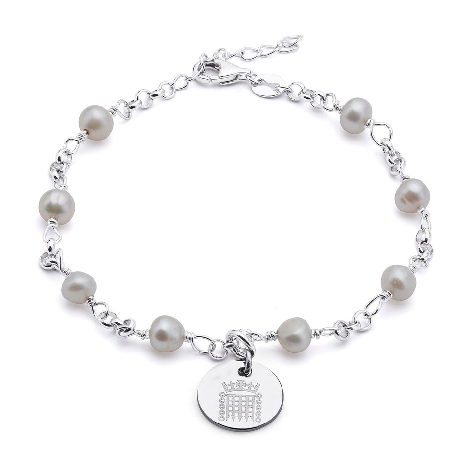 Silver and Pearl Portcullis Bracelet featured image