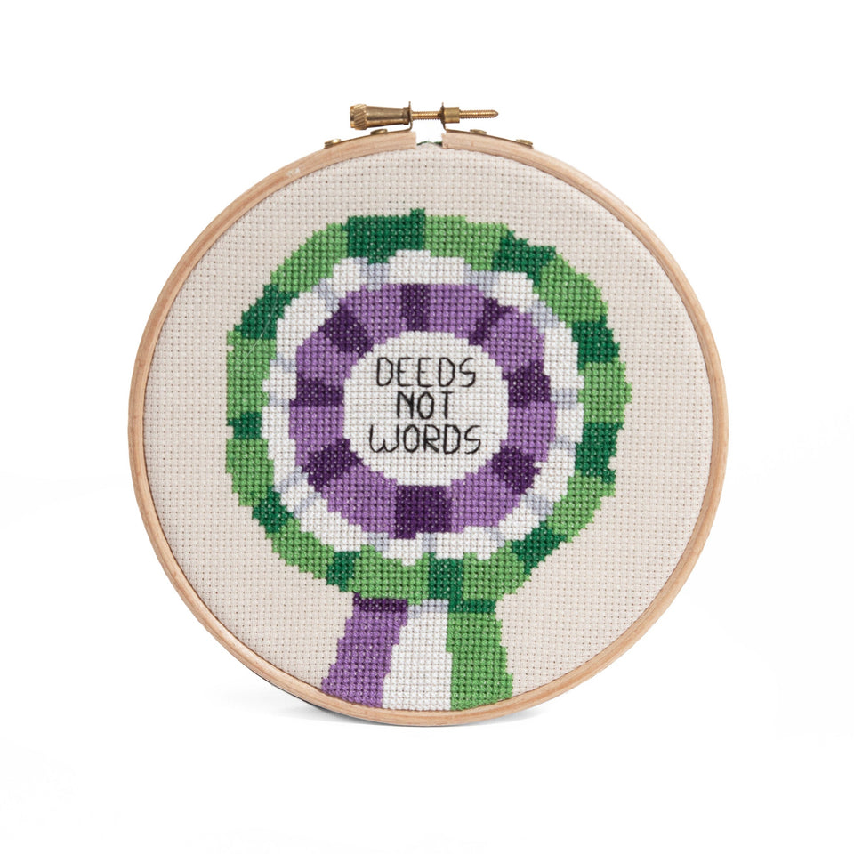 Deeds Not Words Cross Stitch Kit featured image
