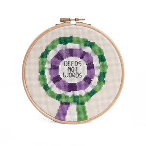 Deeds Not Words Cross Stitch Kit