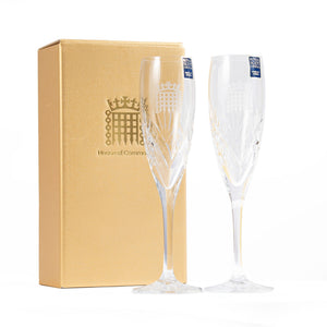 Cut Crystal Portcullis Champagne Flutes