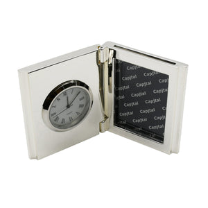 Personalised House of Commons Silver-Plated Desktop Clock and Photo Frame