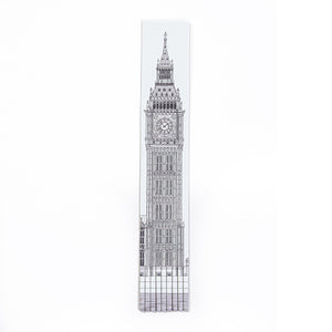 Big Ben Architectural Drawing Leather Bookmark