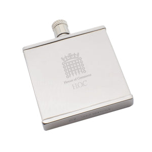 Personalised House of Commons Slimline Hip Flask