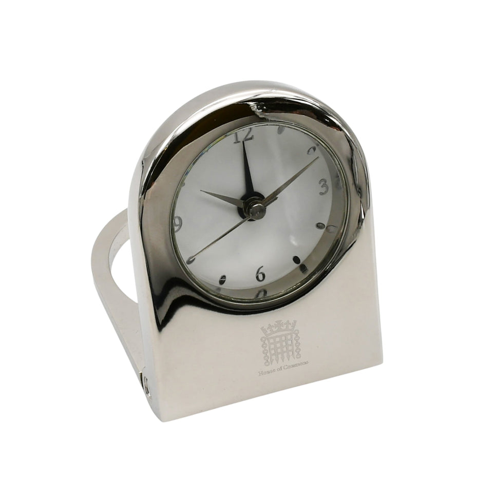 Personalised House of Commons Silver Plated Travel Alarm Clock featured image