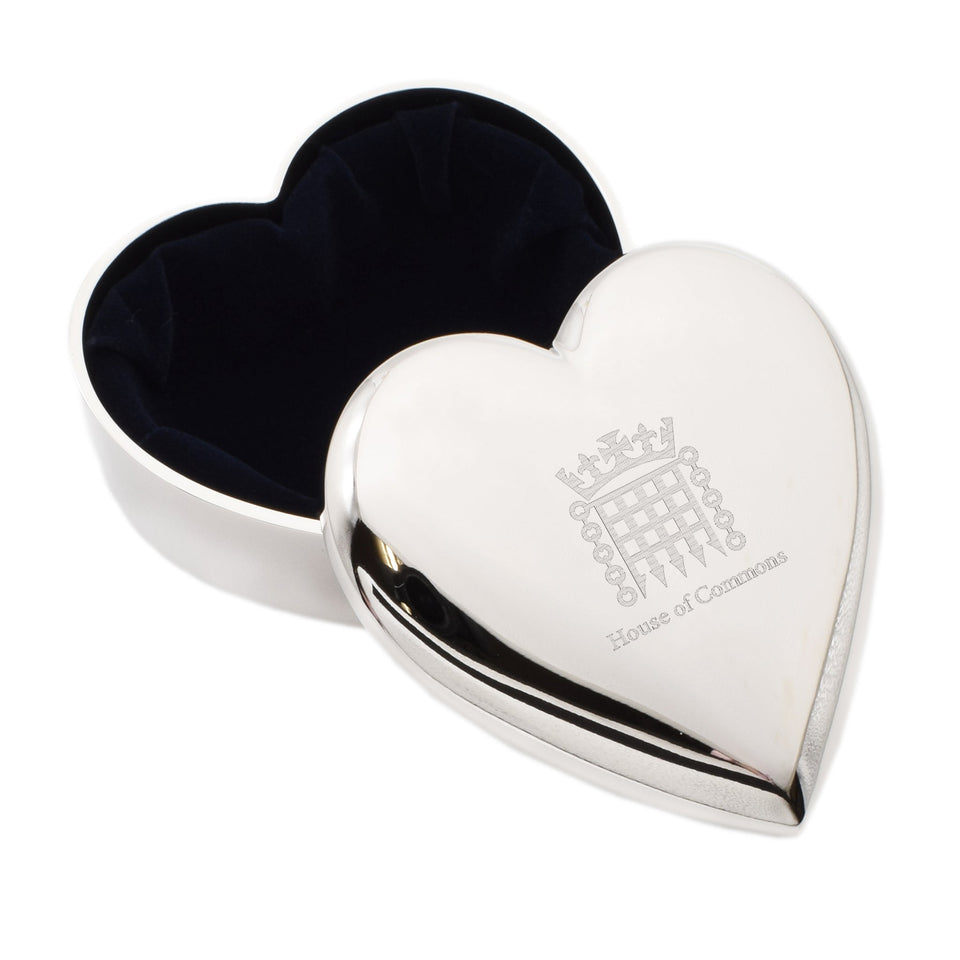 House of Commons Silver Plated Heart Shaped Trinket Box featured image