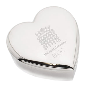 Personalised House of Commons Heart Shaped Trinket Box