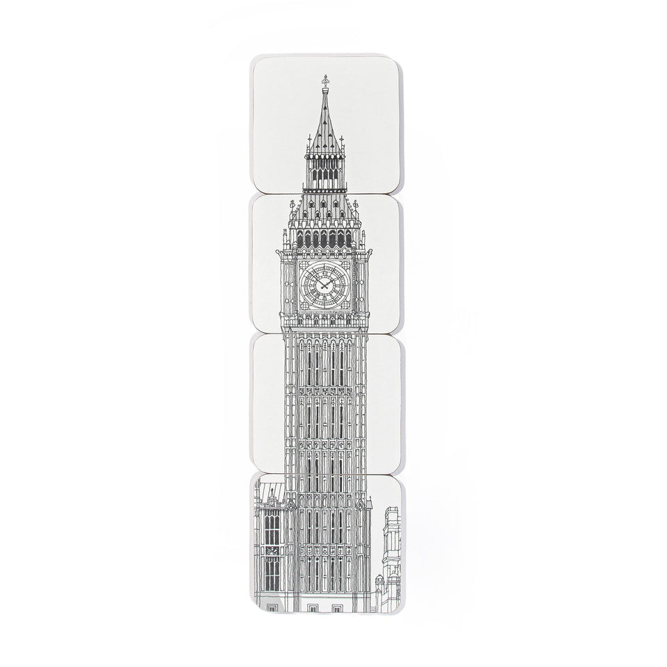 Big Ben Architectural Drawing Coaster Set featured image