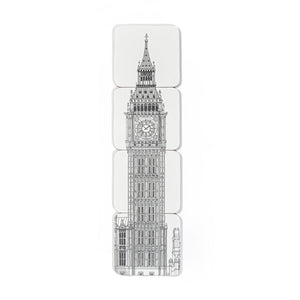Big Ben Architectural Drawing Coaster Set