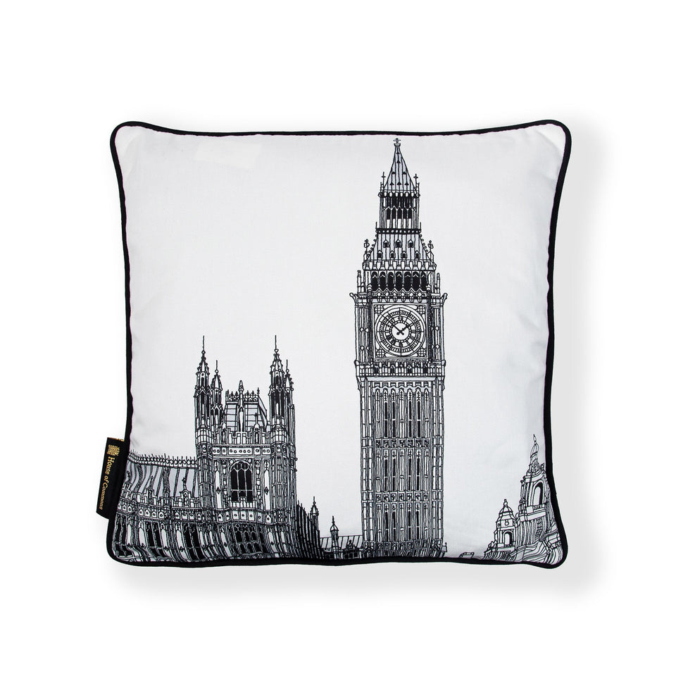 Big Ben Architectural Drawing Cushion Cover featured image