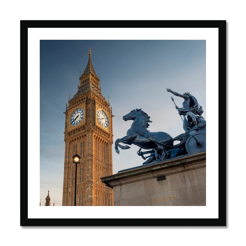 Big Ben and the statue of Boudicca Framed Print featured image