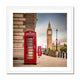 Vintage telephone boxes below Big Ben Framed Print image 2