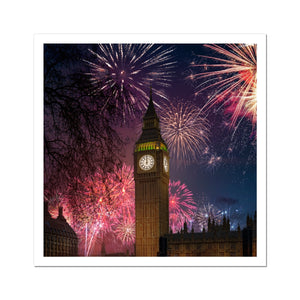 Fireworks over Big Ben Fine Art Print