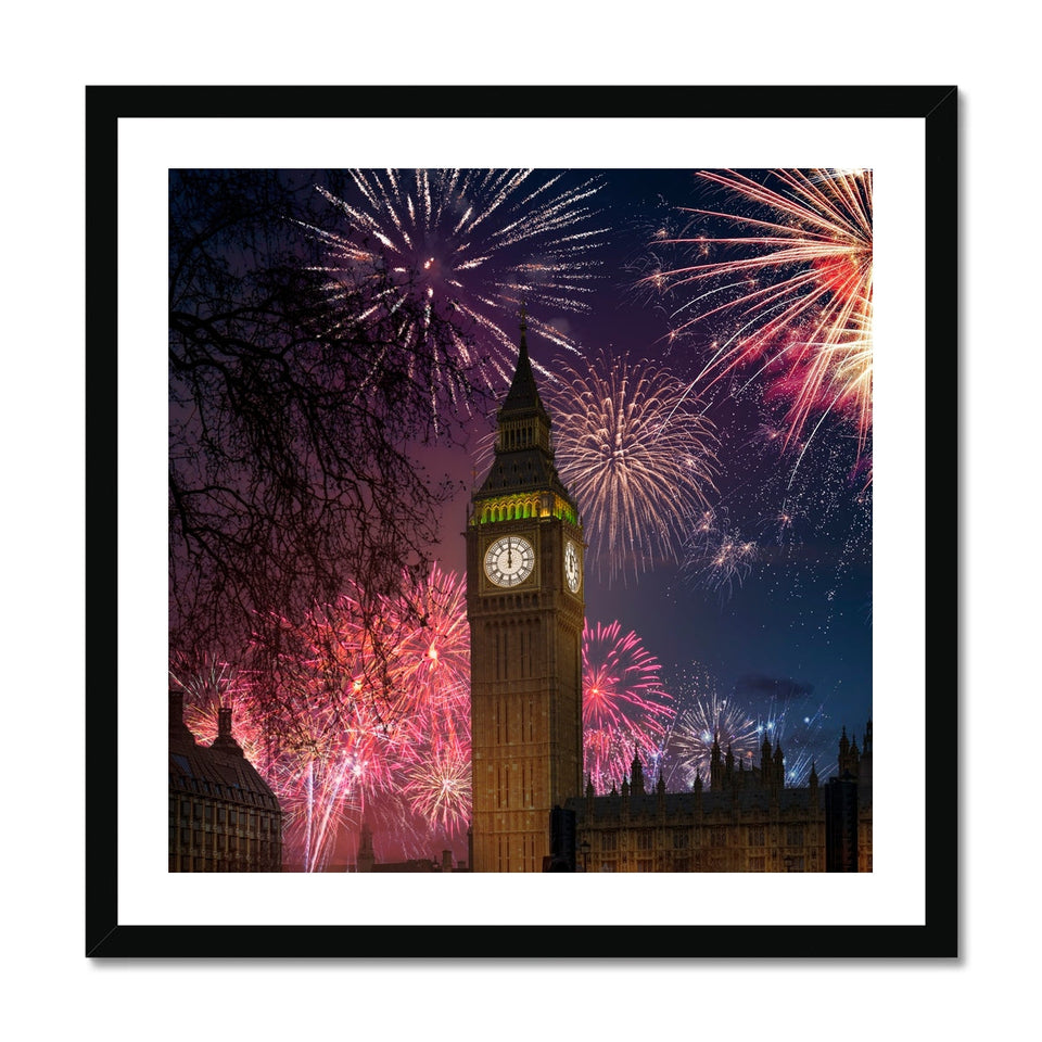 Fireworks over Big Ben Framed Print featured image