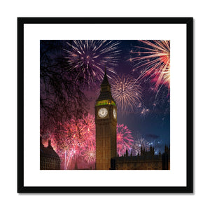 Fireworks over Big Ben Framed & Mounted Print