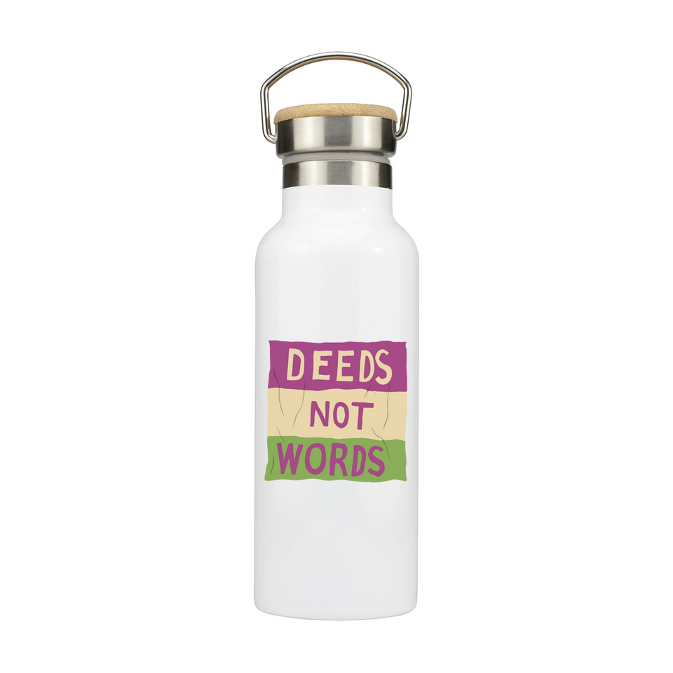 Deeds Not Words Stainless Steel Bottle featured image